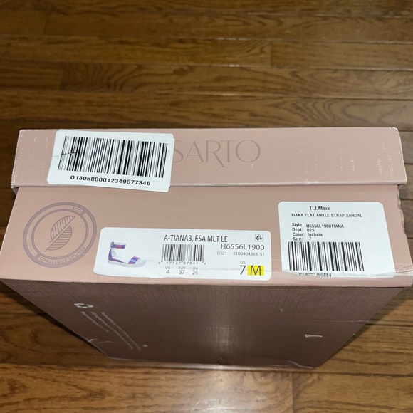 Franco Sarto Tiana Leather Ankle Strap Sandals Fuchsia & Blue Women’s Size 7 - Picture 10 of 11